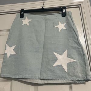 Denim skirt with stars